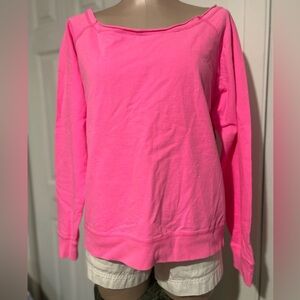 Neon Pink Long Sleeve Top cotton size M